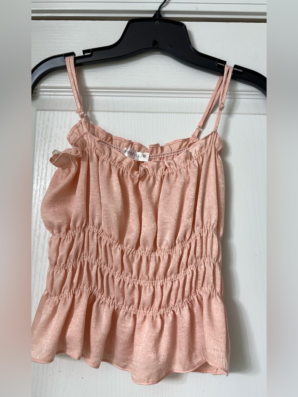 Vestique Peachy Blush Ruched Satin Cami